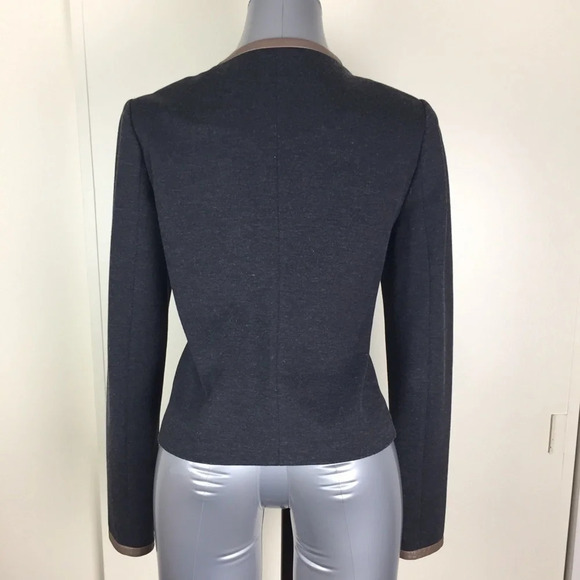 2/$25Neutral Collarless Business casual blazer overcoat suit jacket formal sz 8 - Picture 3 of 16